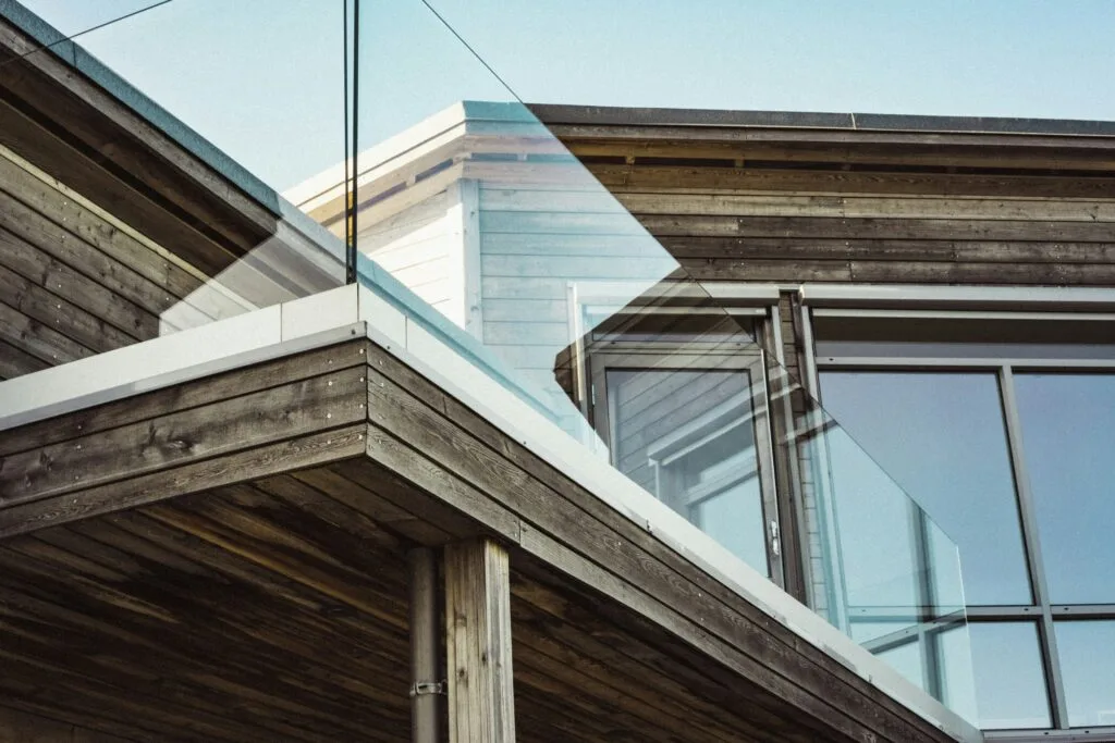 modern wood and glass architecture